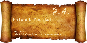 Halpert Apostol névjegykártya